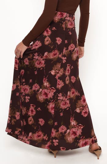 Vivie Floral Print Maxi Skirt