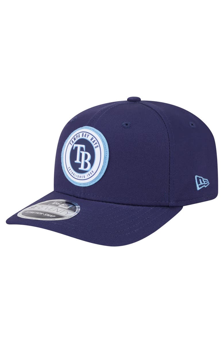 New Era Men's New Era Navy Tampa Bay Rays Circle Patch 9SEVENTY Stretch-Snap Hat, Main, color, Navy