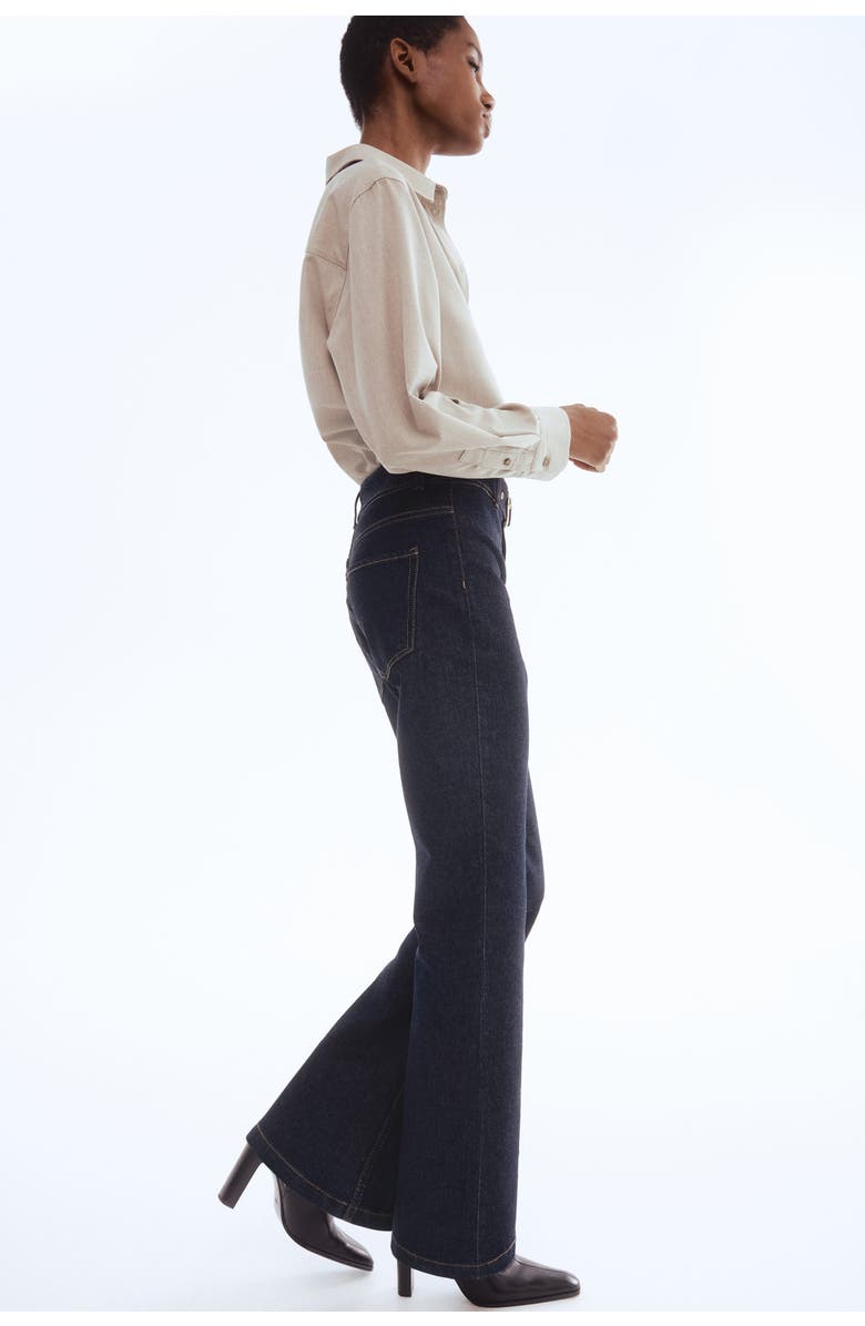 H&M Flared High Jeans, Alternate, color, Dark Denim Blue