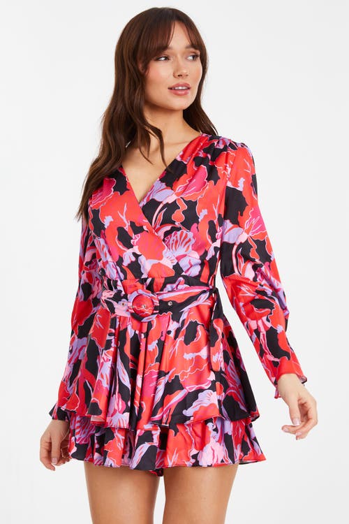 Quiz Long Sleeve Wrap Romper