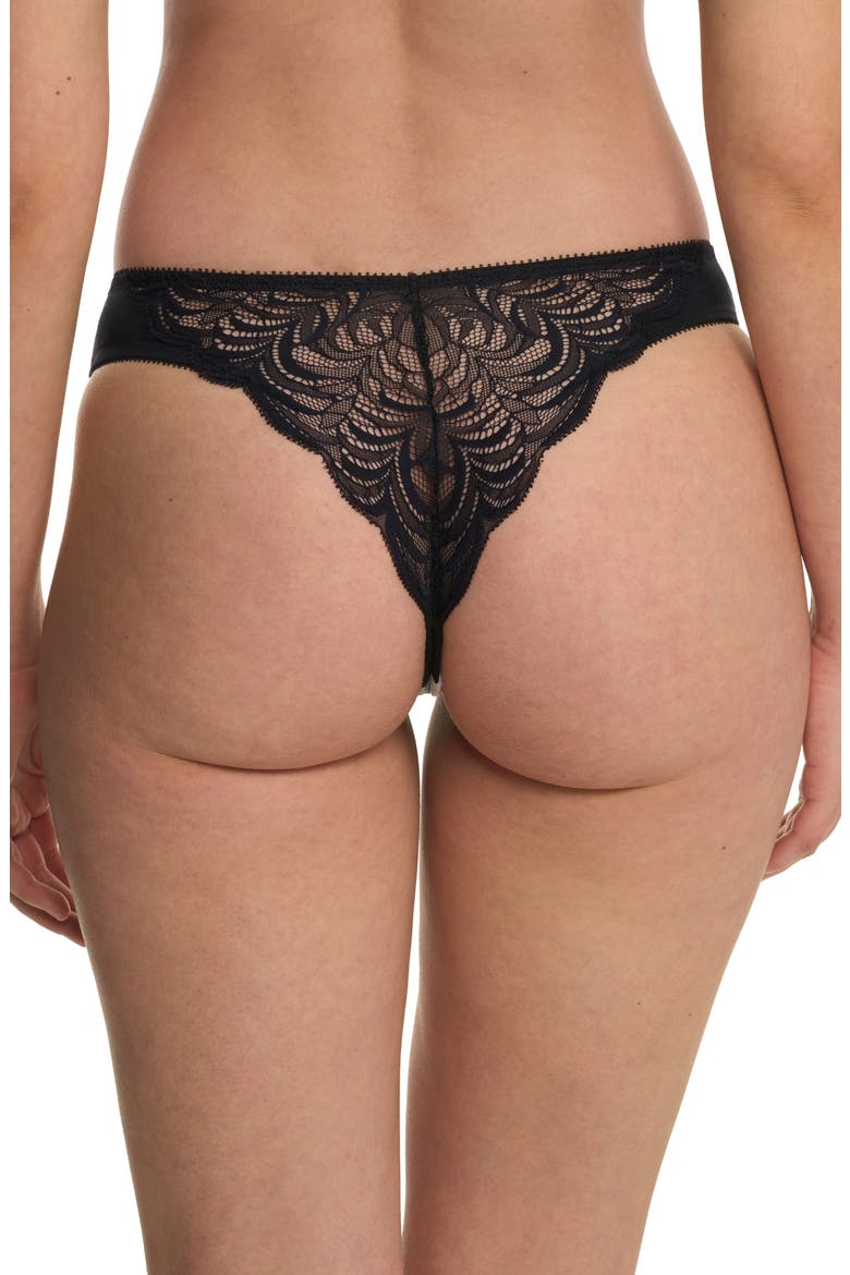 Persuasion Stretch Lace Thong, Alternate, color, BLACK