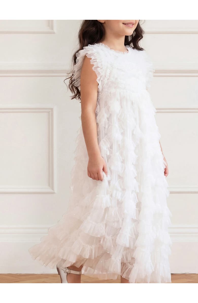 Needle & Thread Genevieve Kids Gown, Alternate, color, Swan White