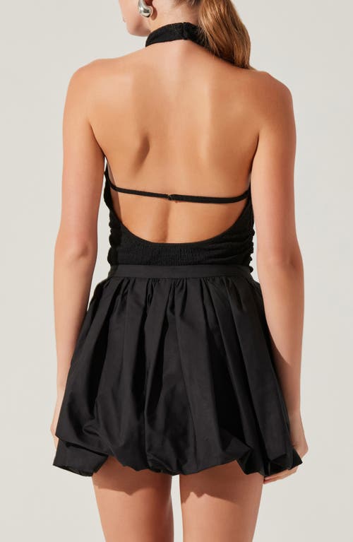 Astr The Label Gwyneth Smock Halter Top In Black