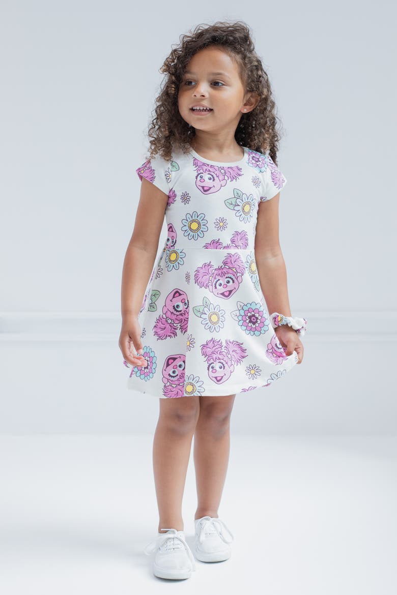 2-Piece Skater Dress and Scrunchie Set, Alternate, color, Abby Cadabby Cream