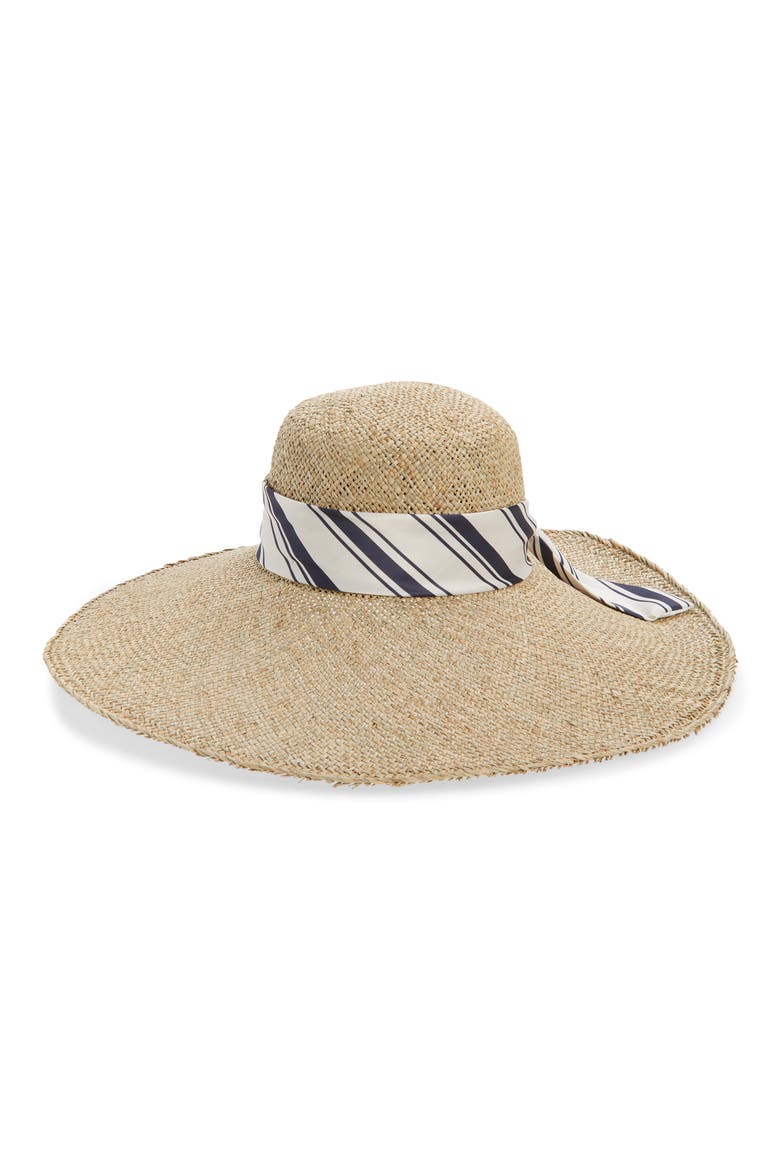 Garden Seagrass Sun Hat, Main, color, BLUE WHITE STRAW