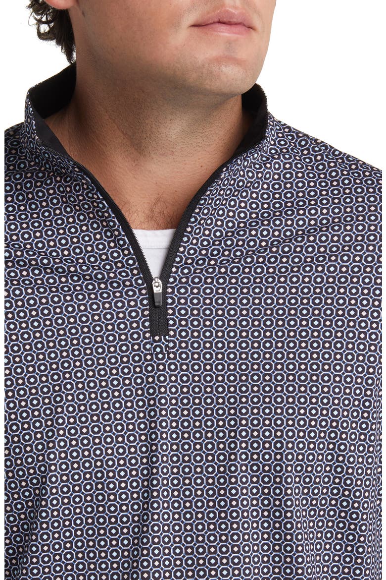 OoohCotton® Print Quarter Zip Pullover, Alternate, color, TURQUOISE