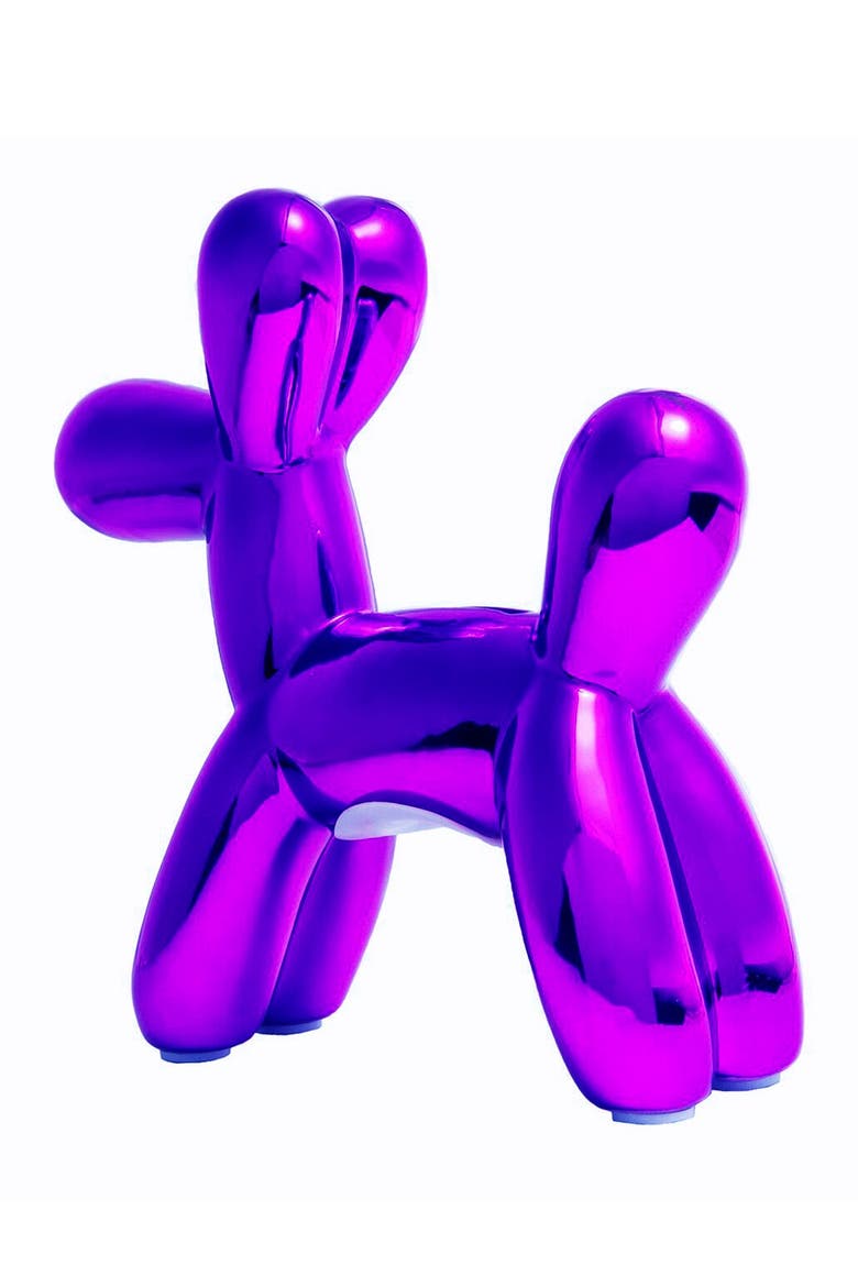 INTERIOR ILLUSIONS Plus Purple Mini Balloon Dog Bank - 7.5