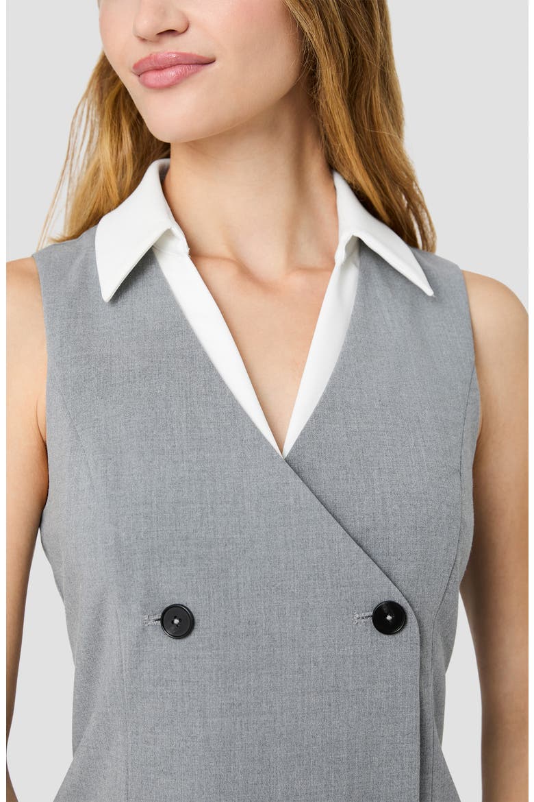 Tavi Double Breasted Coat Mindidress, Alternate, color, ASH GREY-WINTER WHITE