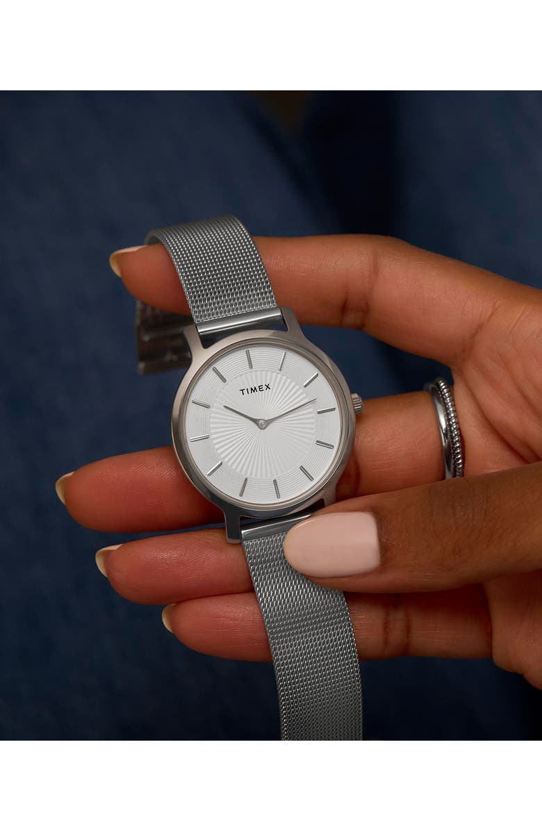 Timex<sup>®</sup> Transcend Mesh Strap Watch, 34mm, Alternate, color, Silver