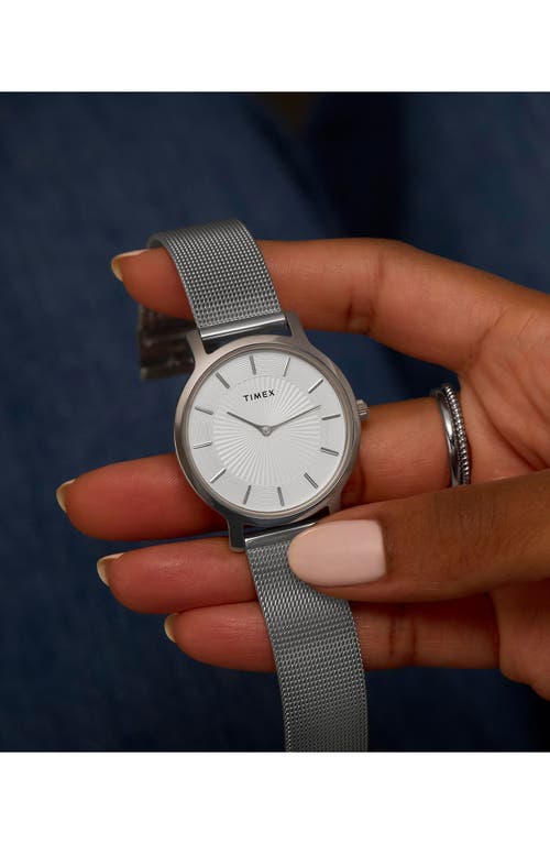 Timex ® Transcend Mesh Strap Watch, 34mm In Silver