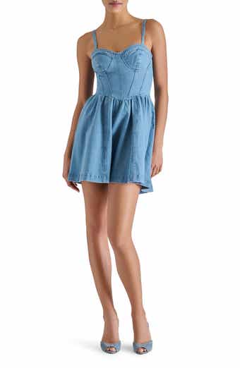 Steve Madden Rhoda Corset Denim Fit & Flare Minidress