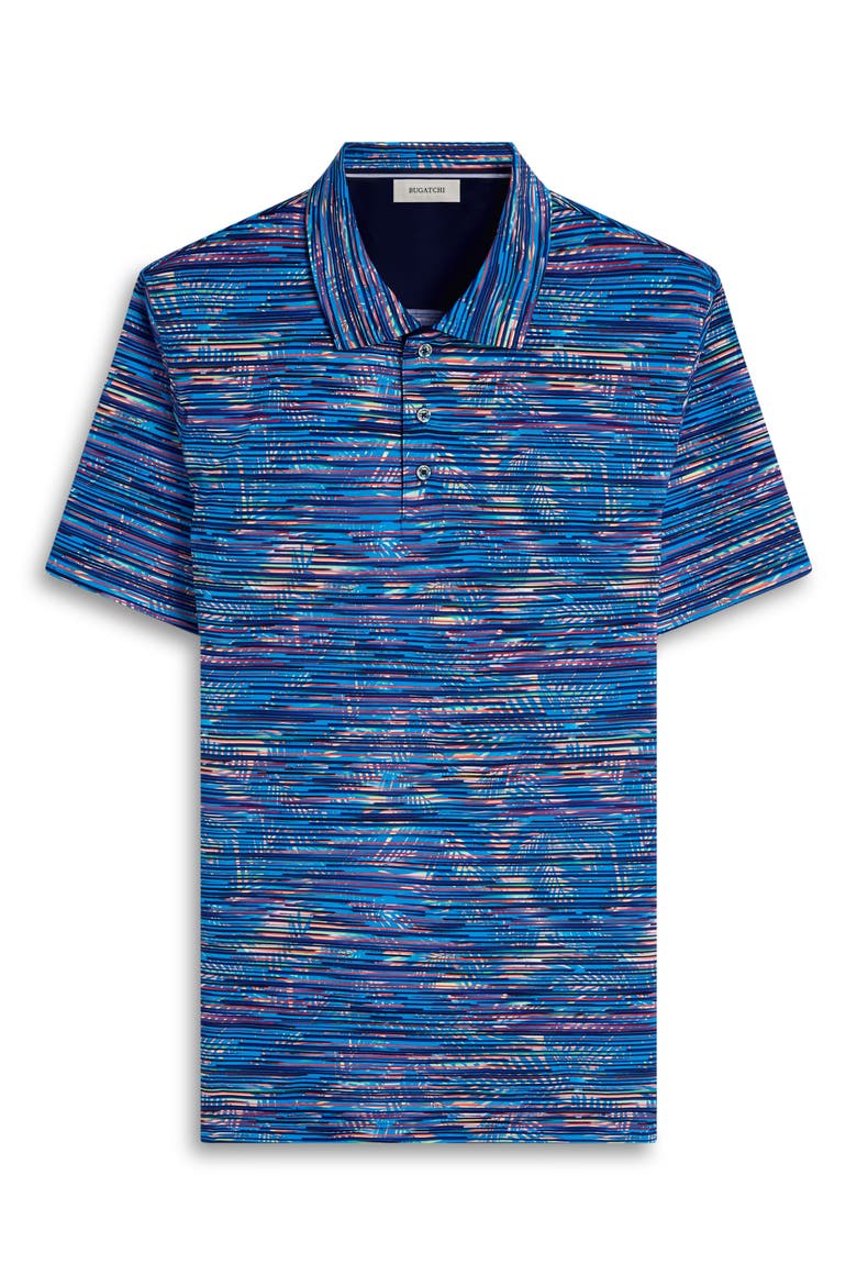 Hendrix Digital Linear Leaf Print Pima Cotton Polo, Alternate, color, CLASSIC BLUE