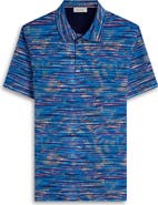 Bugatchi Hendrix Digital Linear Leaf Print Pima Cotton Polo
