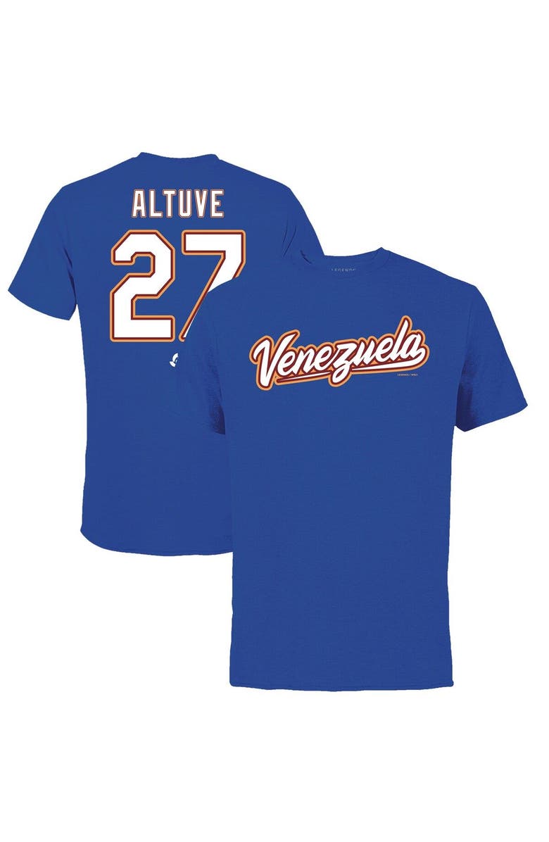 Legends Merchandise Men's LEGENDS Jose Altuve Royal Venezuela Baseball 2023 World Baseball Classic Name & Number T-Shirt, Main, color, 