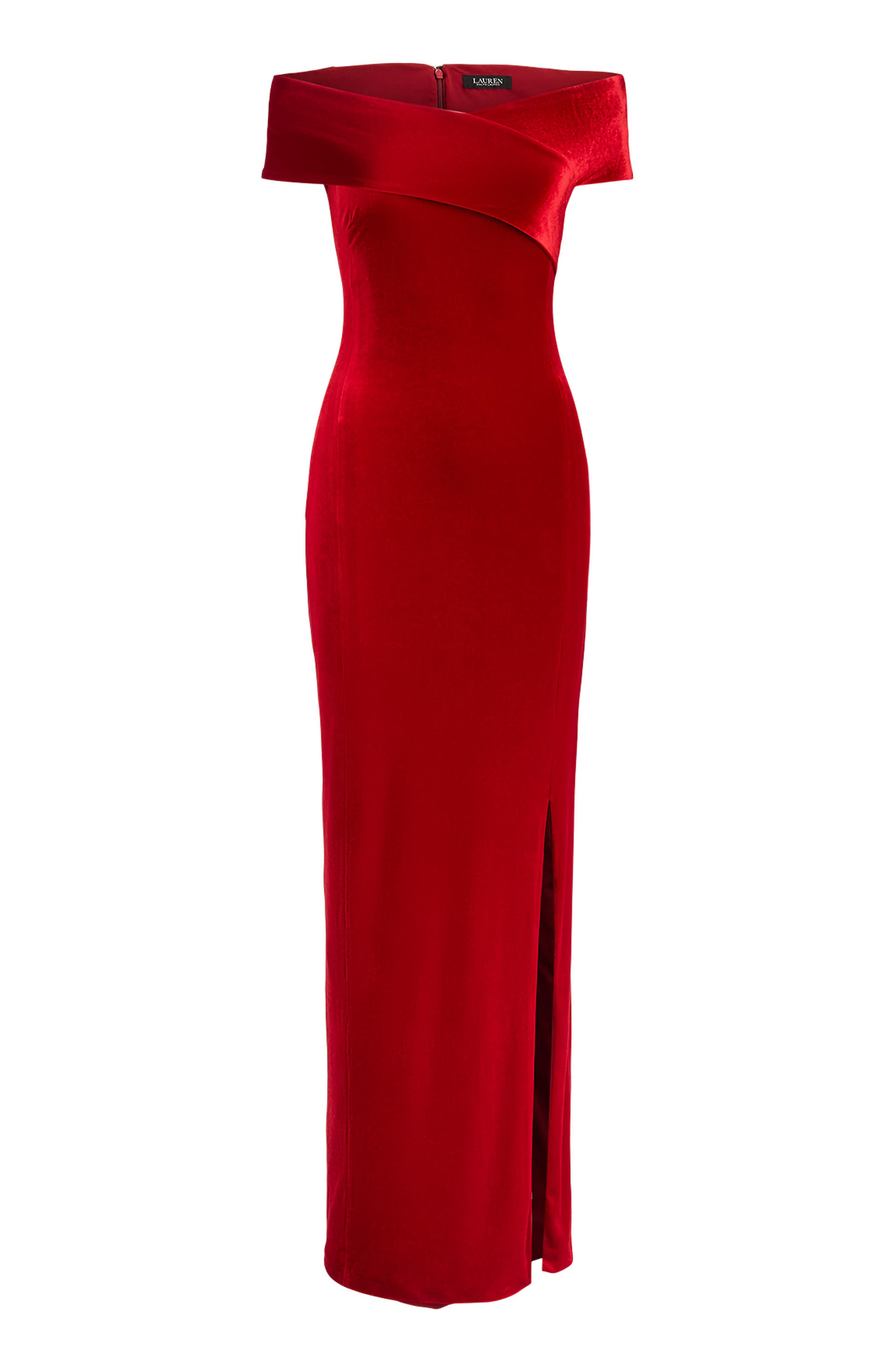 Lauren Ralph Lauren Luxe Velvet Column Dress (Women) | Nordstrom