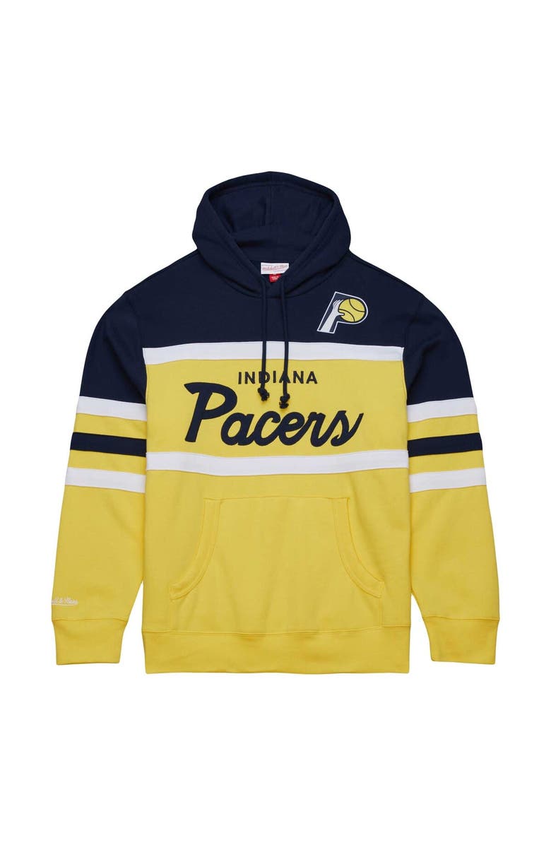 Mitchell & Ness Men's Mitchell & Ness Navy/Gold Indiana Pacers Head Coach Pullover Hoodie, Alternate, color,