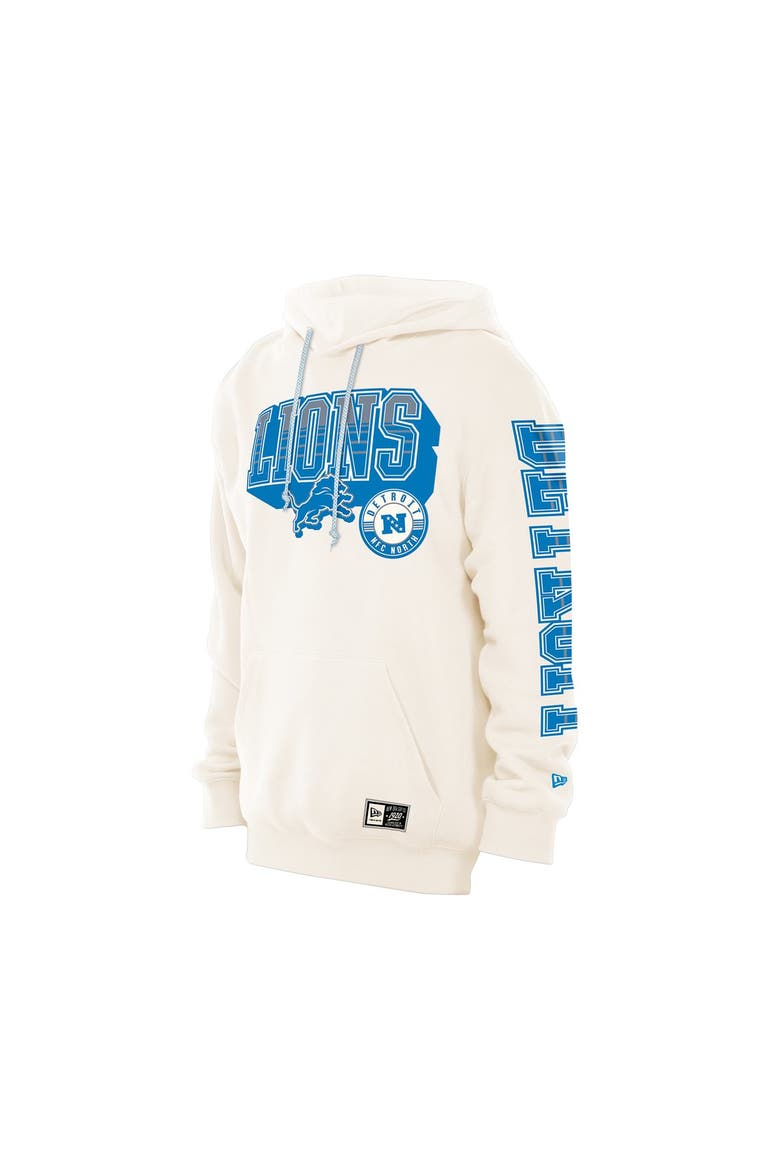 Men's New Era  Cream Detroit Lions Dune Dust Hoodie, Alternate, color, Cream