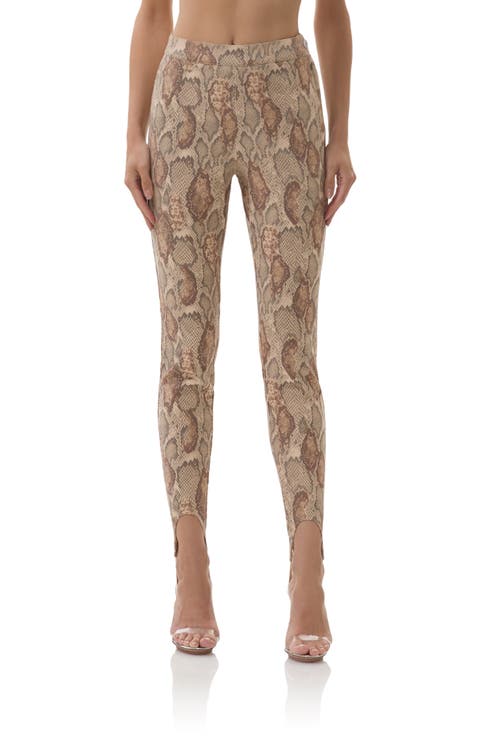 Tallie Snakeskin Print Stirrup Pants