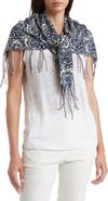 La Fiorentina Paisley Print Square Scarf