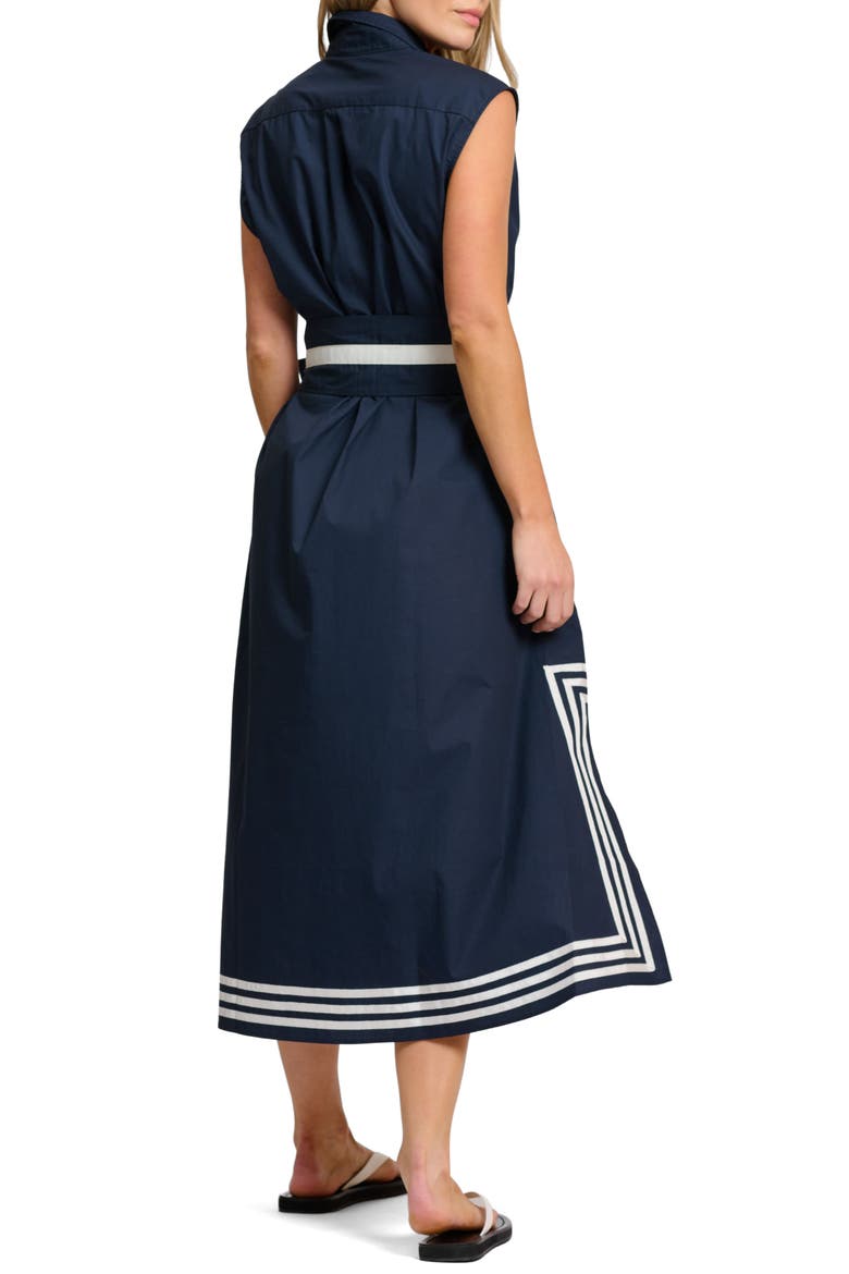 Cassie Sleeveless Cotton Midi Shirtdress, Alternate, color, FRENCH NAVY