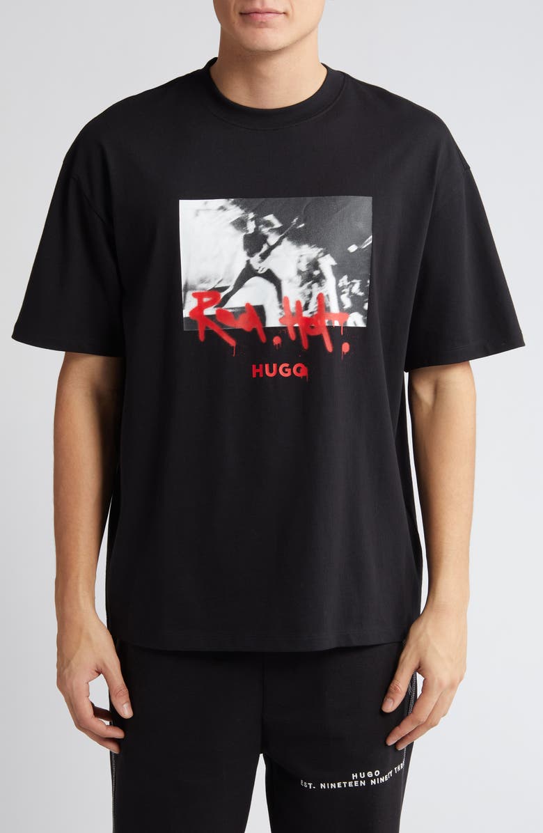 HUGO Domenade Red Hot Graphic T-Shirt, Main, color,
