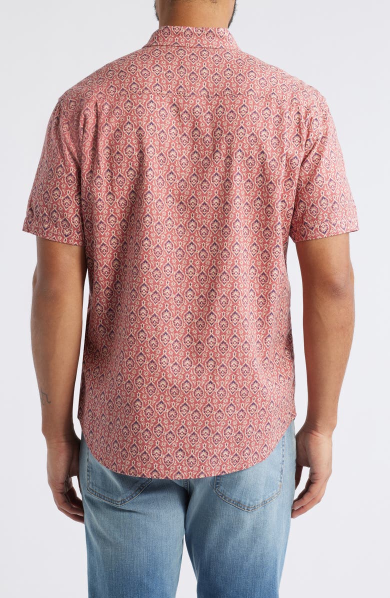 Rails Carson Floral Short Sleeve Stretch Linen Blend Button-Up Shirt, Alternate, color, 