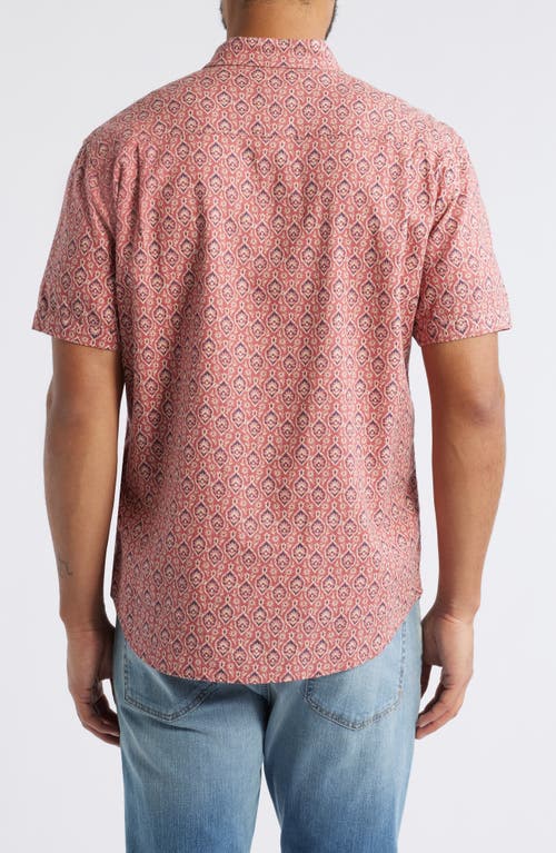 Rails Carson Floral Short Sleeve Stretch Linen Blend Button-up Shirt In Pendant Batik Rose
