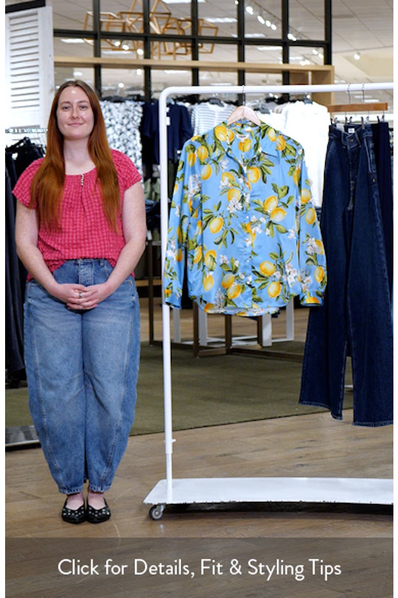 Tyler Lemon Print Silk Button-Up Shirt video