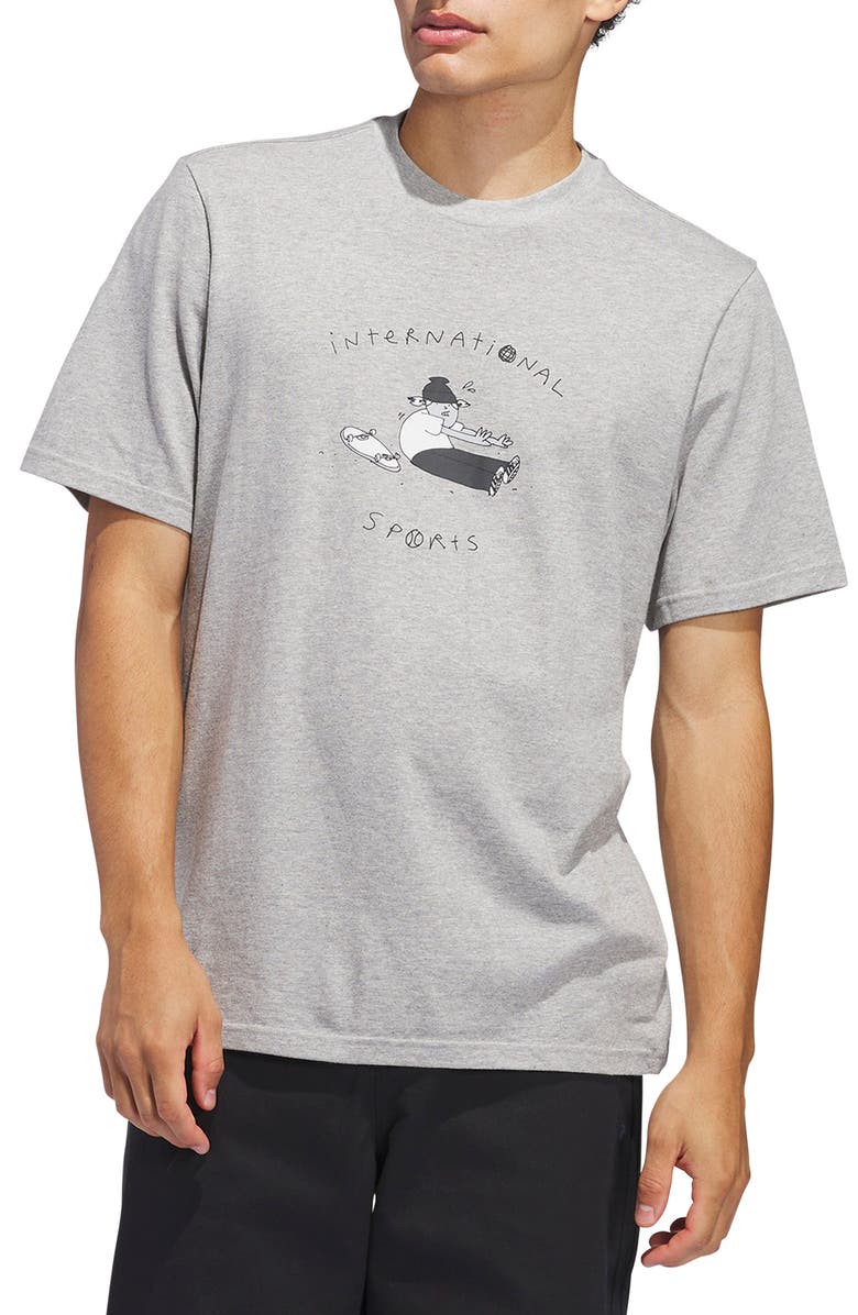 adidas International Sports Graphic T-Shirt, Main, color, Medium Grey Heather