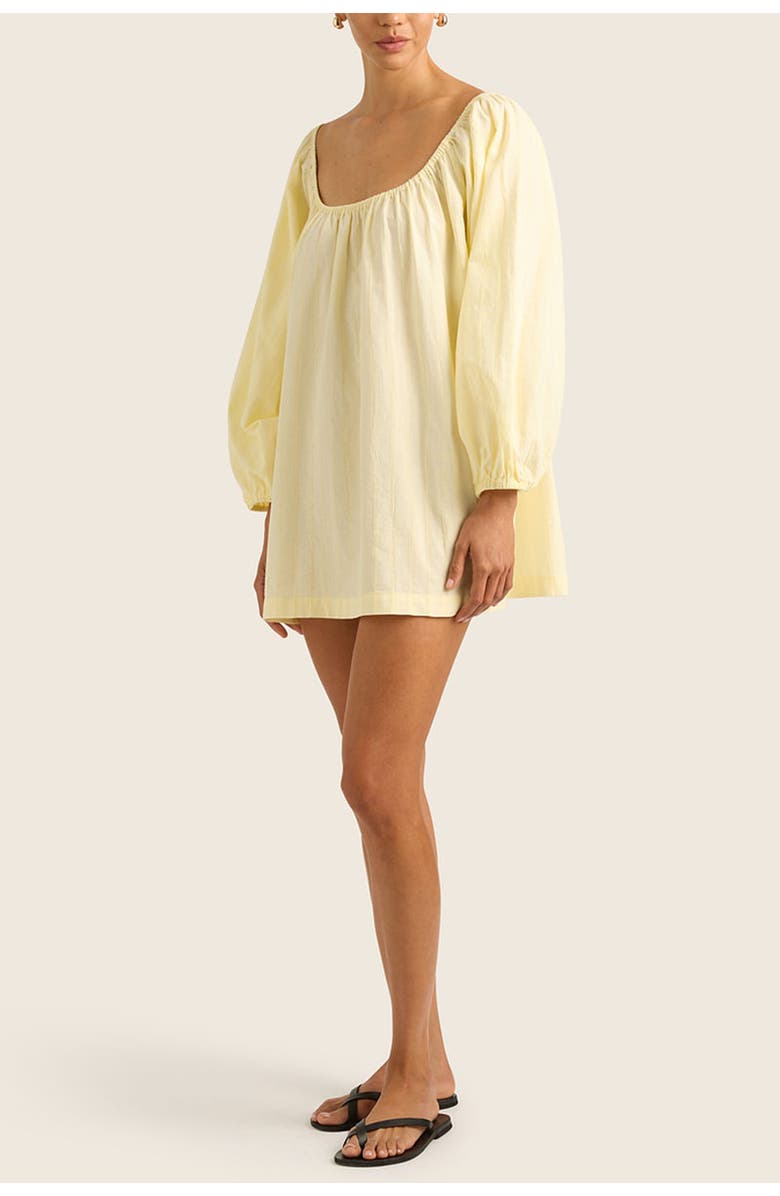 HOPE AND MAY Nia Cotton Linen Smock Mini Dress, Alternate, color, 