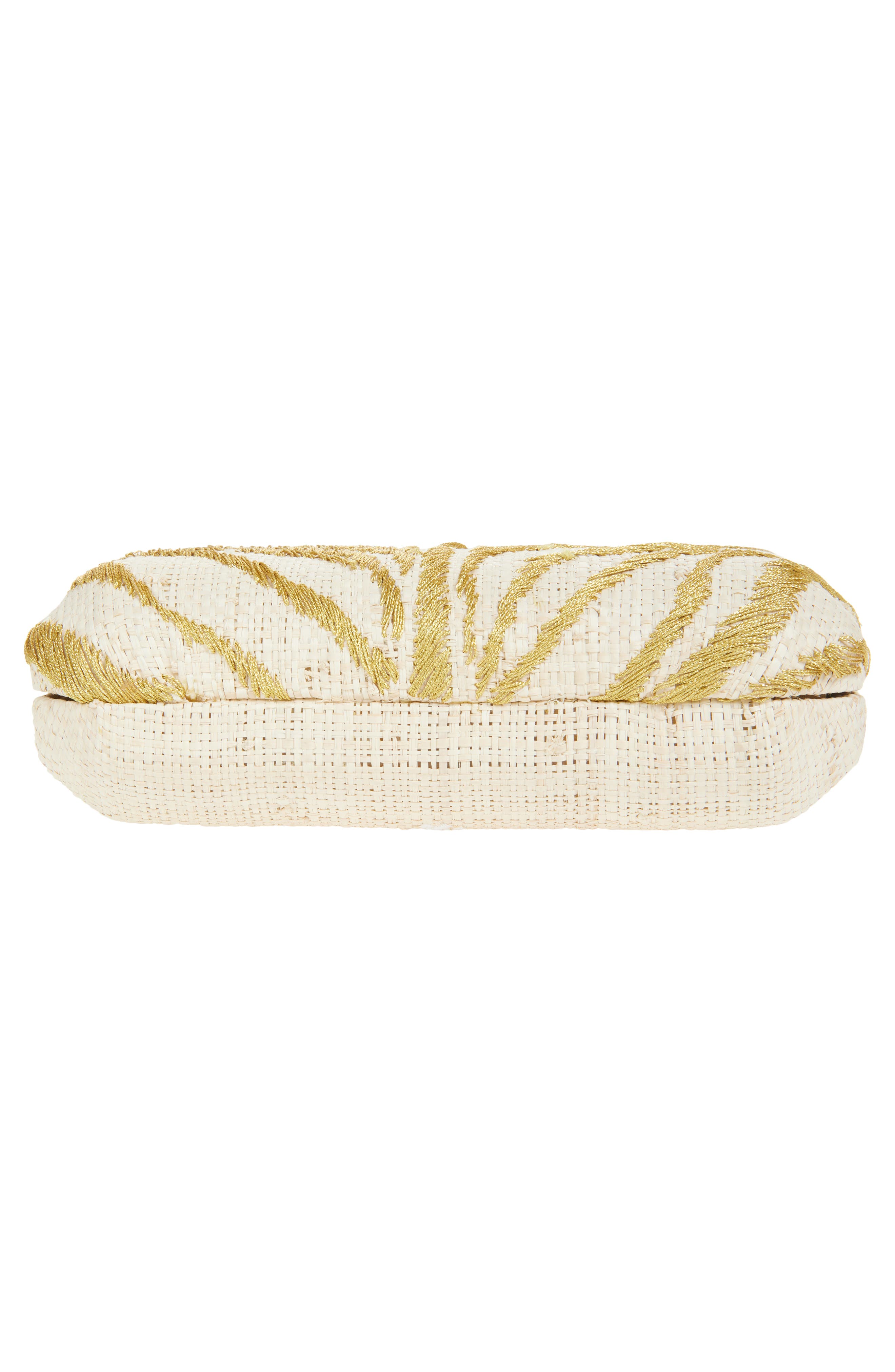 Pamela Munson Le Zoo Raffia Clutch, Alternate, color, Gold
