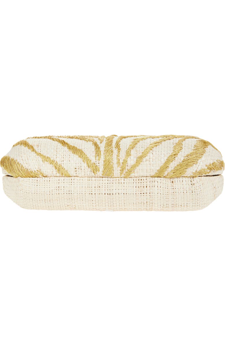 Pamela Munson Le Zoo Raffia Clutch, Alternate, color, Gold