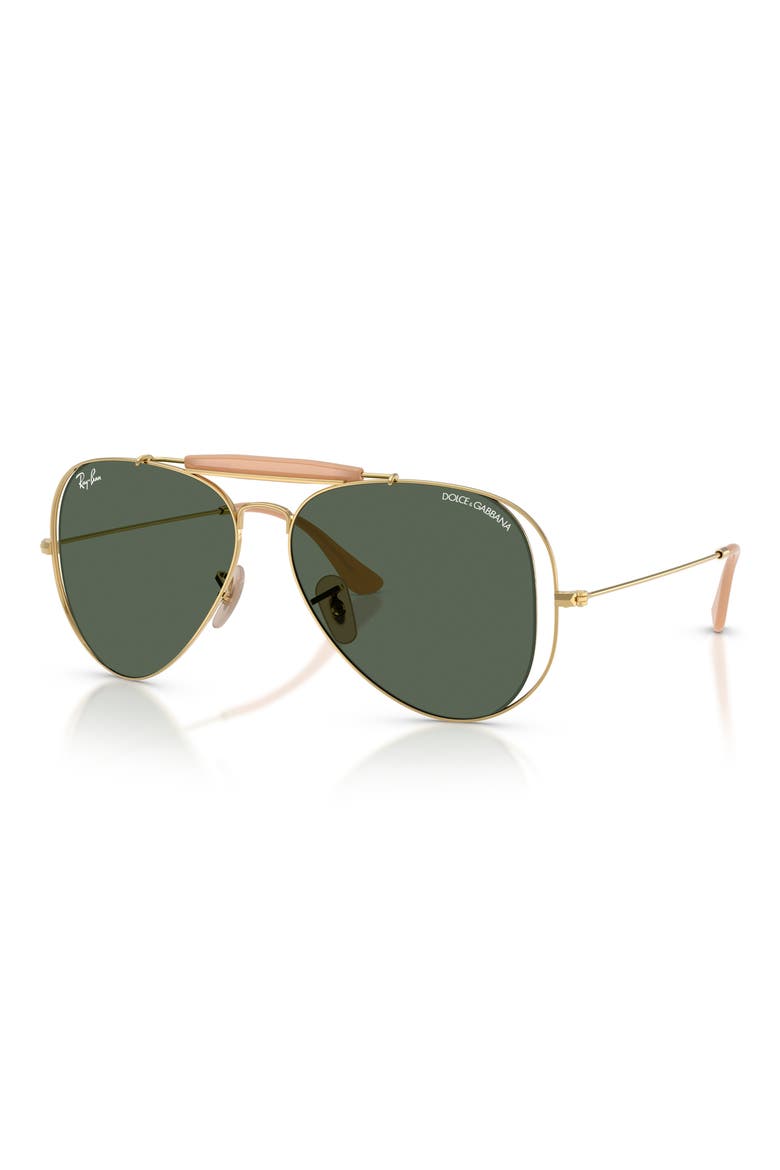 53mm Outdoorsman II Pilot Sunglasses, Alternate, color, ARISTA / DARK GREEN