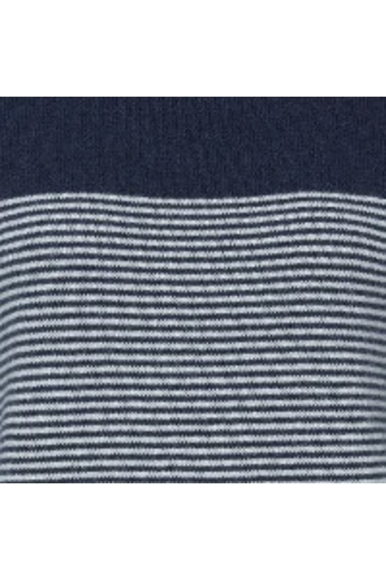 Felted Funnel Neck Sweater, Alternate, color, NAVY / ECRU STRIPE