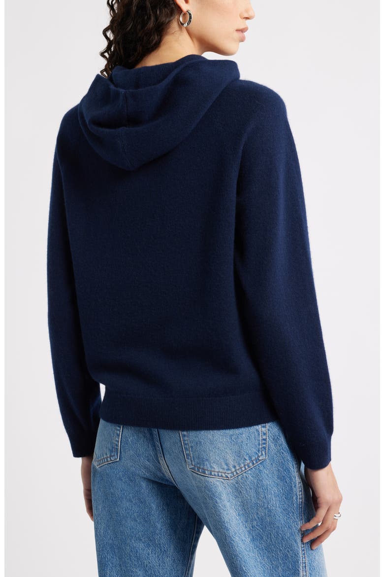 Cashmere Sweater Hoodie, Alternate, color, NAVY NIGHT