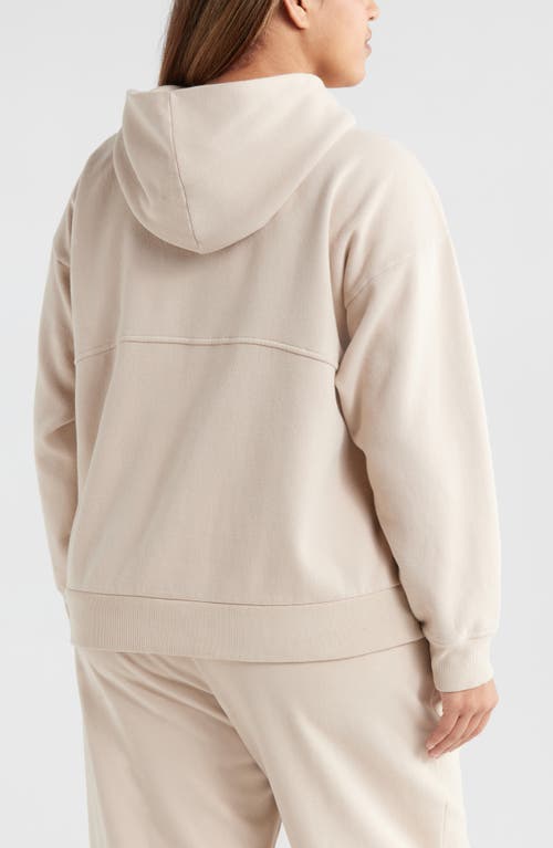 Zella Cloud Fleece Hoodie In Tan Oxford