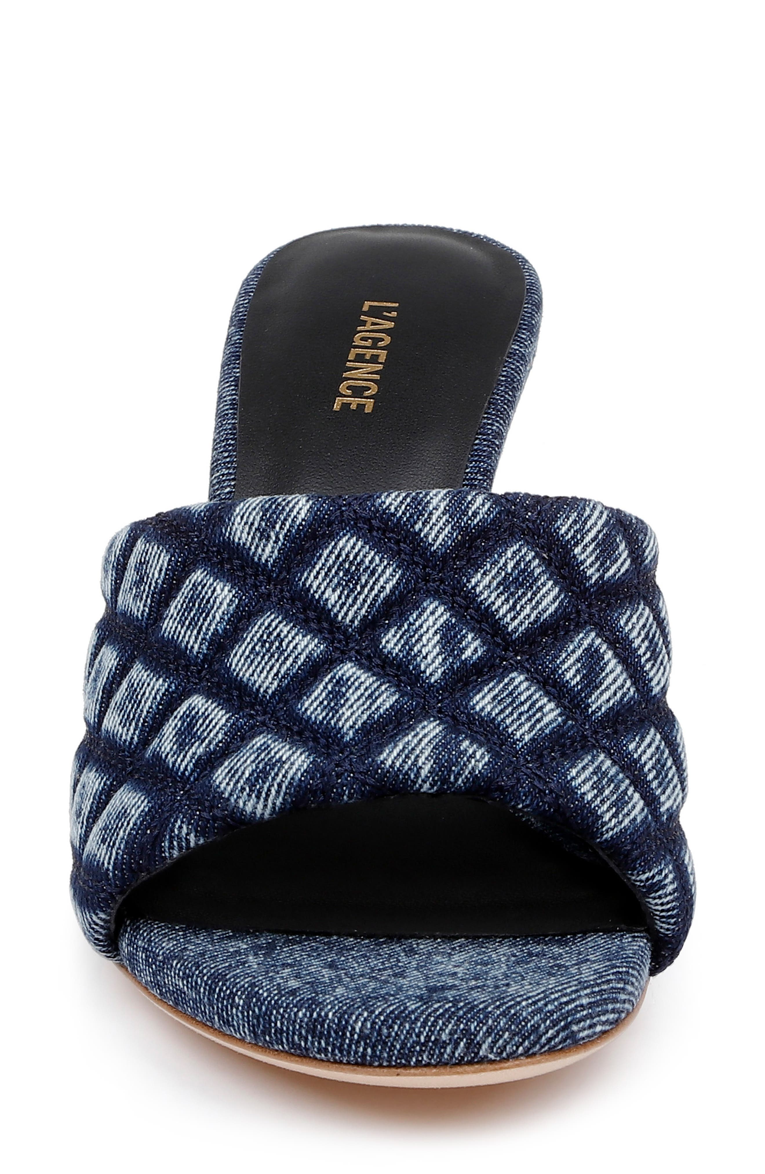 L'AGENCE Denise Slide Sandal, Alternate, color, Dark Denim