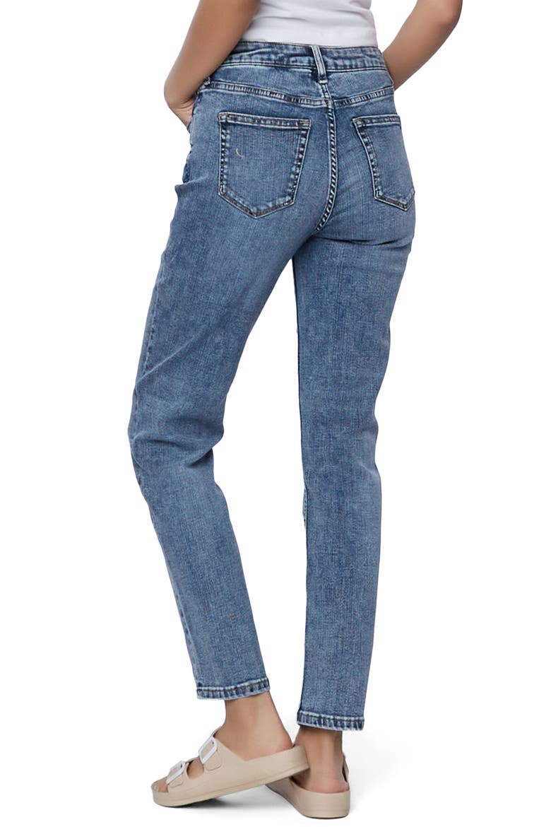 High Waist Straight Leg Jeans, Alternate, color, SPLASH BLUE DARK