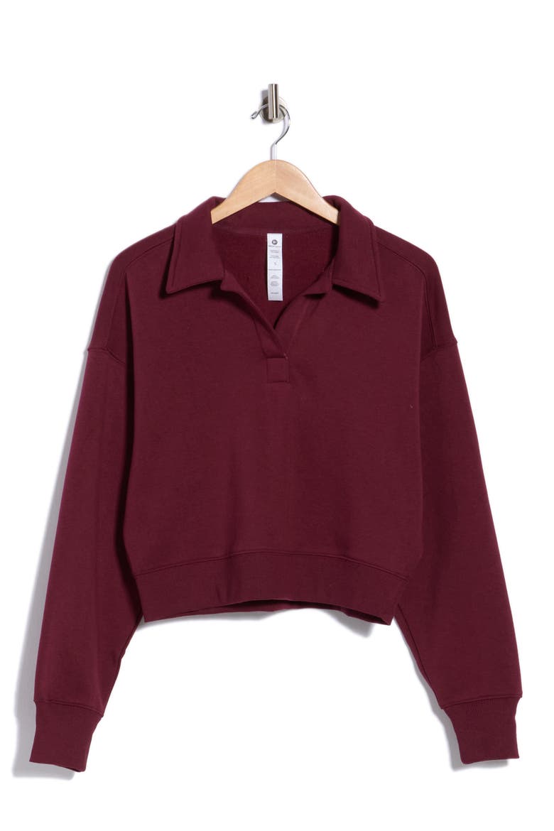 Silicon Fleece Portland Johnny Collar Sweatshirt, Alternate, color, WINDSOR WINE