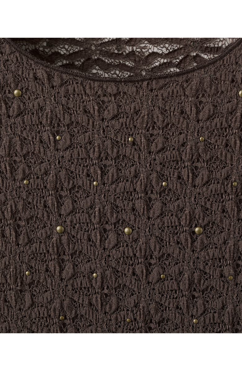 MANGO Studded Jewel Neck Tank, Alternate, color, Chocolate