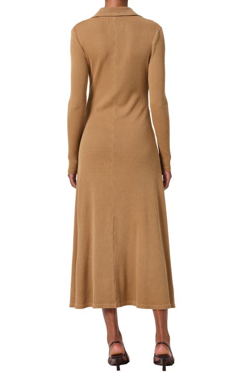 Shop Citizens Of Humanity Gila Long Sleeve Rib Polo Shirtdress In Marcona