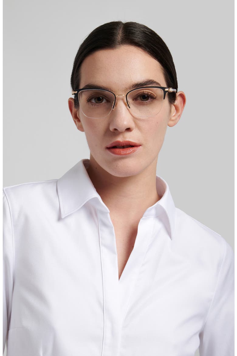 52mm Cat Eye Reading Glasses, Alternate, color, GOLD BLACK