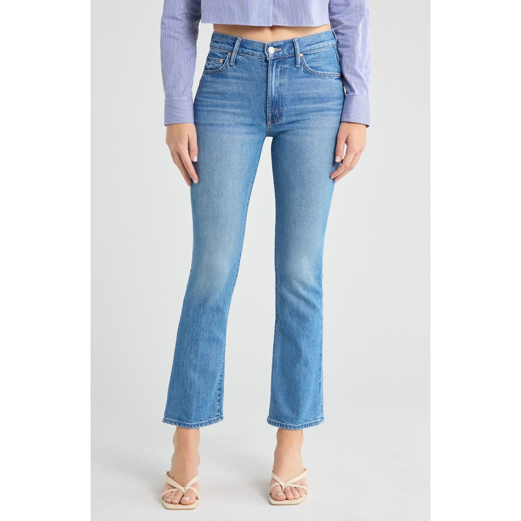 Mother Outsider Flare Jeans In Green