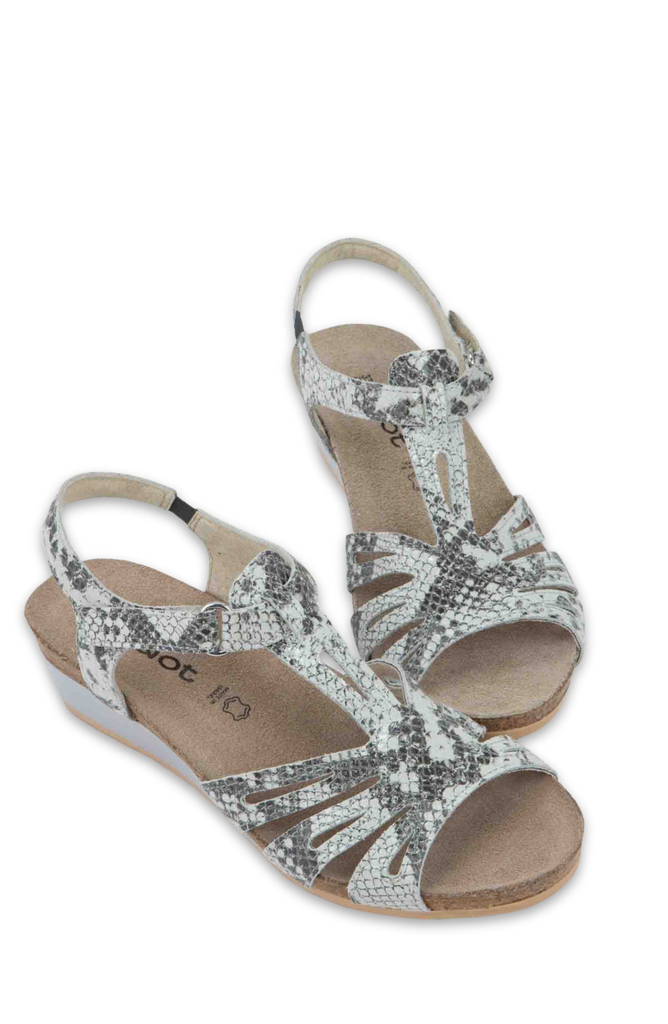 Naot Starlet Wedge Sandal, Alternate, color, Black/ White Python