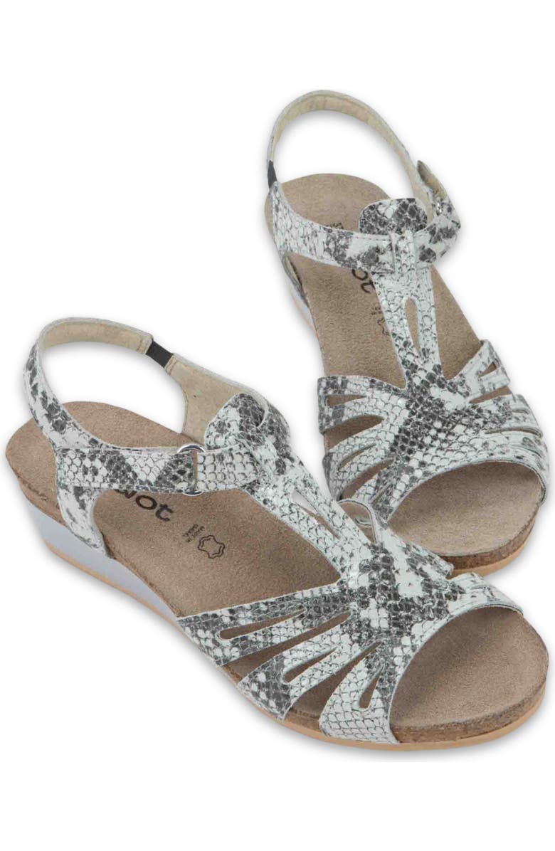 Naot Starlet Wedge Sandal, Alternate, color, Black/ White Python