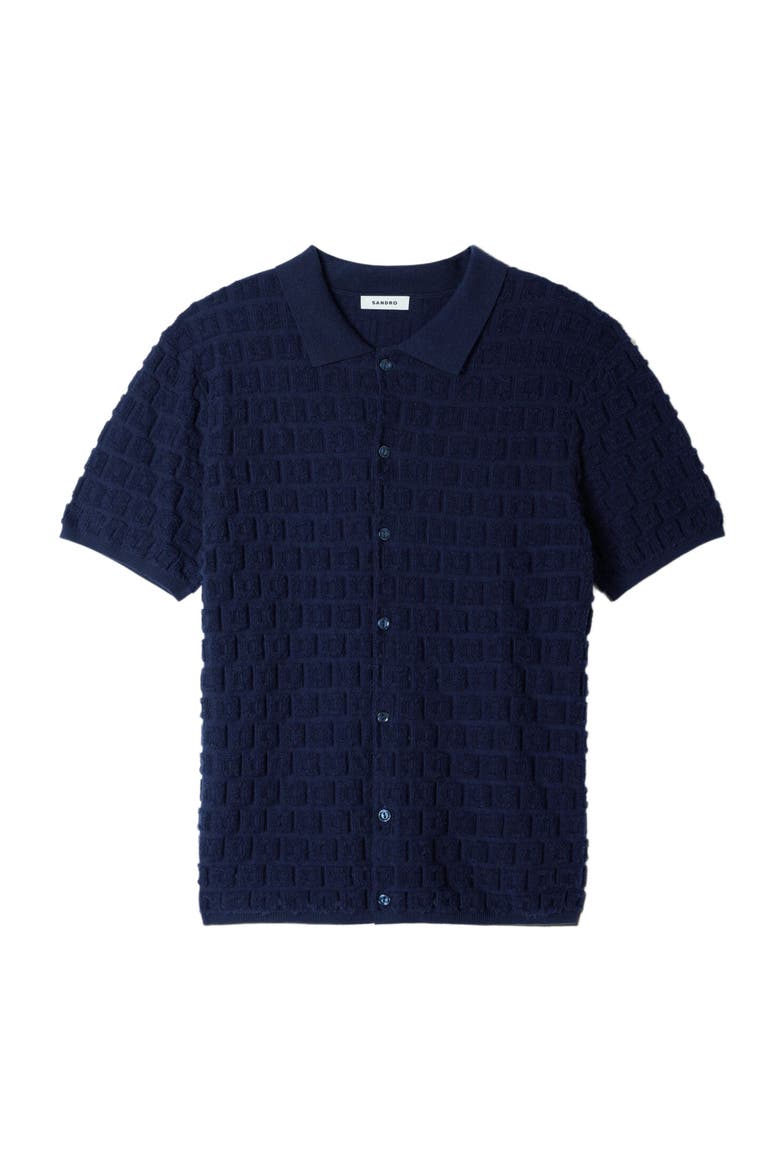 Terry knit shirt, Alternate, color, Navy blue