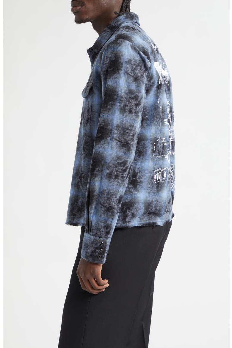 Laurel Canyon Plaid Flannel Graphic Shirt, Alternate, color, OVERDYE BLUE
