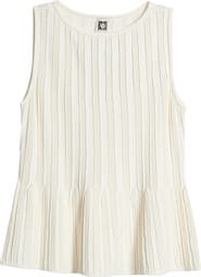 Anne Klein Rib Peplum Tank