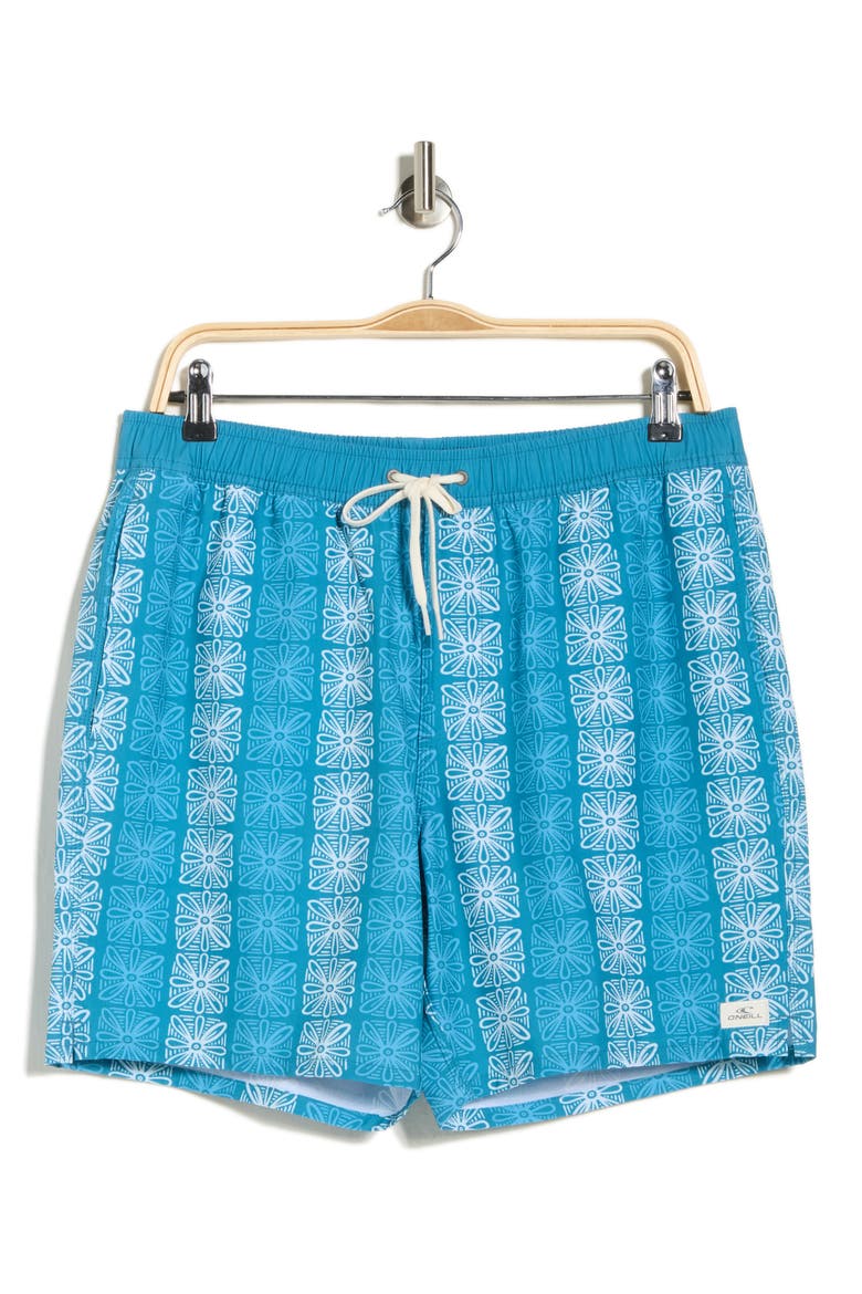 Hermosa Elastic Waist Swim Trunks, Alternate, color, STORMY