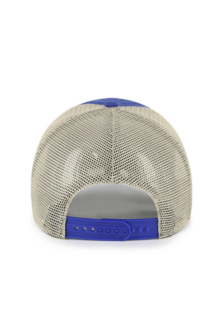 Men's '47 Royal/Tan New York Mets Four Stroke Clean Up Trucker Snapback Hat, Alternate, color, Royal